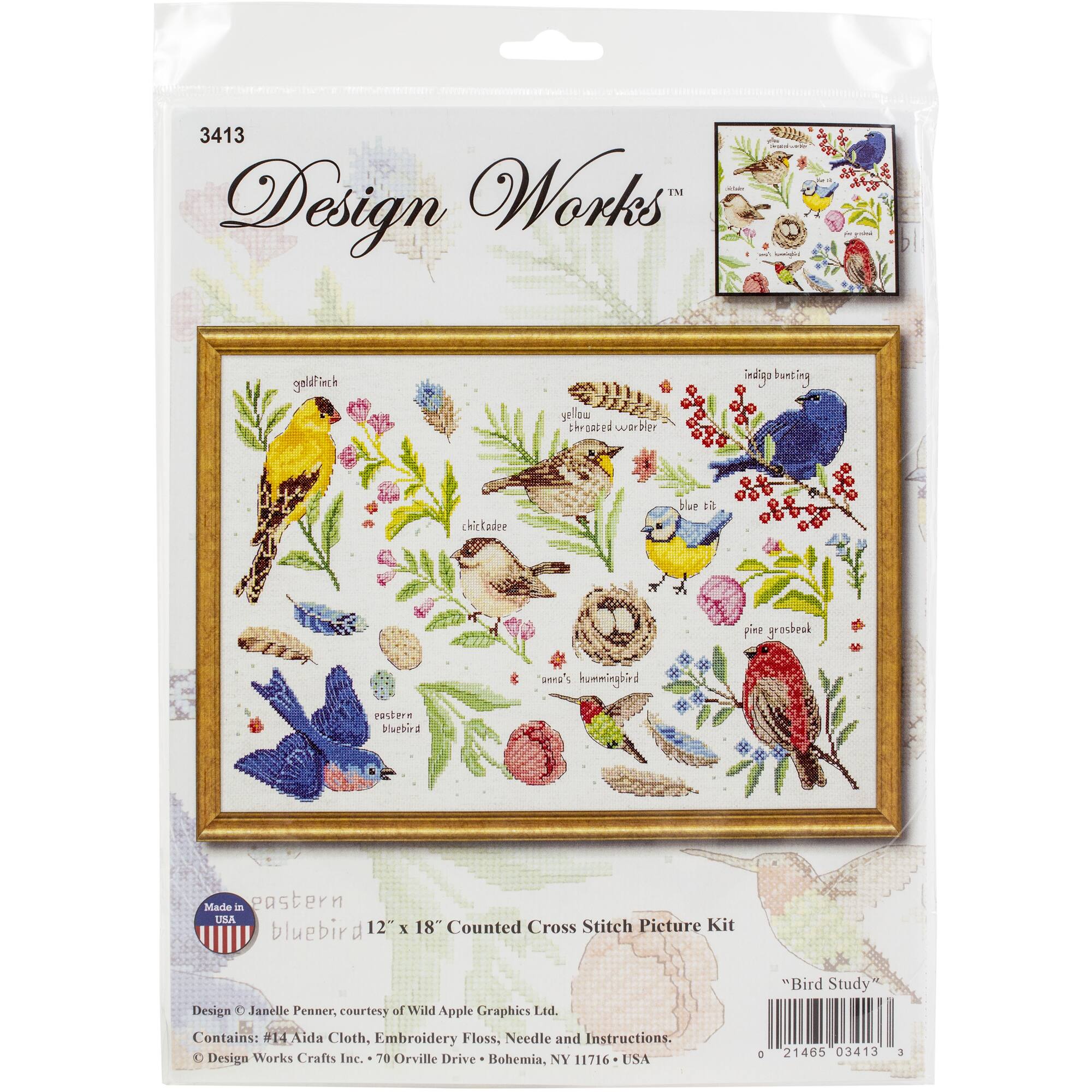 Design Works™ Bird Study Counted Cross Stitch Kit
